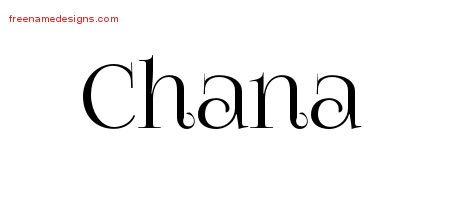 Chana Vintage Name Tattoo Designs
