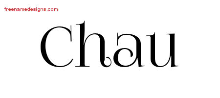 Chau Vintage Name Tattoo Designs