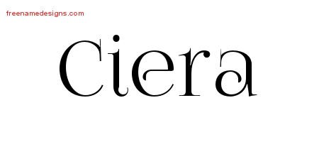 Ciera Vintage Name Tattoo Designs