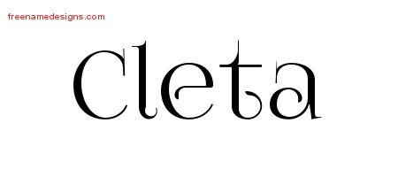Cleta Vintage Name Tattoo Designs