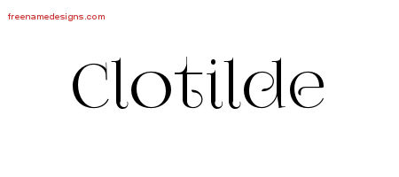 Clotilde Vintage Name Tattoo Designs