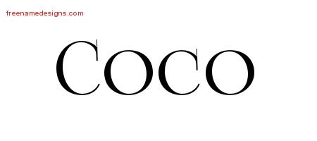 Coco Vintage Name Tattoo Designs