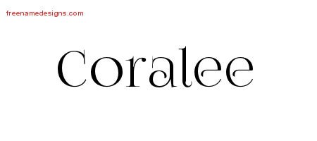 Coralee Vintage Name Tattoo Designs