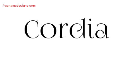Cordia Vintage Name Tattoo Designs