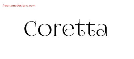 Coretta Vintage Name Tattoo Designs