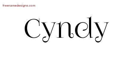 Cyndy Vintage Name Tattoo Designs