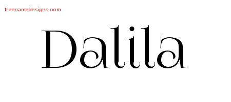 Dalila Vintage Name Tattoo Designs
