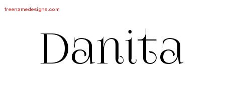 Danita Vintage Name Tattoo Designs