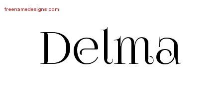 Delma Vintage Name Tattoo Designs