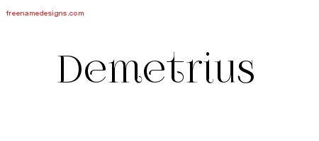 Demetrius Vintage Name Tattoo Designs