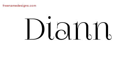 Diann Vintage Name Tattoo Designs