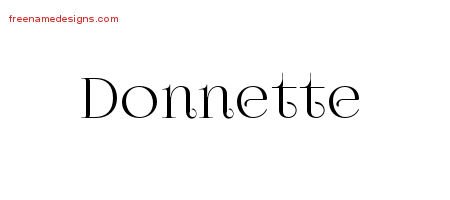 Donnette Vintage Name Tattoo Designs