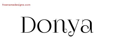 Donya Vintage Name Tattoo Designs