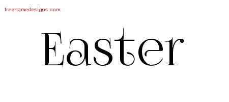 Easter Vintage Name Tattoo Designs