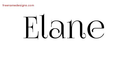 Elane Vintage Name Tattoo Designs