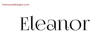 Eleanor Vintage Name Tattoo Designs