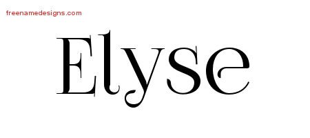 Elyse Vintage Name Tattoo Designs