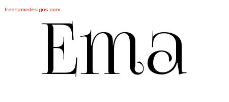 Ema Vintage Name Tattoo Designs