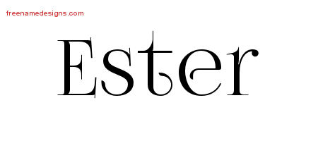 Ester Vintage Name Tattoo Designs
