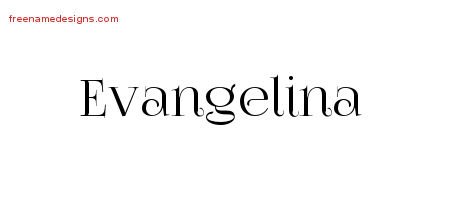 Evangelina Vintage Name Tattoo Designs