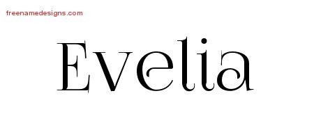 Evelia Vintage Name Tattoo Designs