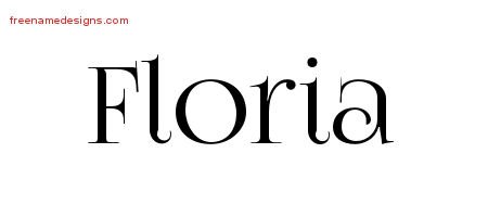 Floria Vintage Name Tattoo Designs