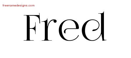 Fred Vintage Name Tattoo Designs
