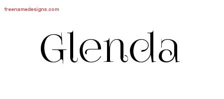 Glenda Vintage Name Tattoo Designs