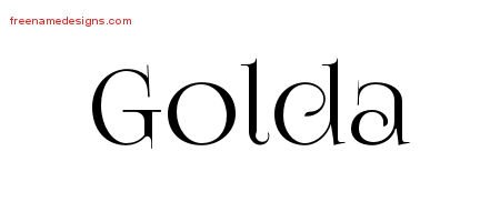 Golda Vintage Name Tattoo Designs