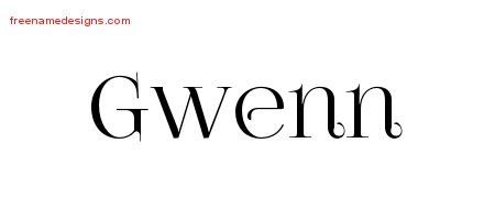 Gwenn Vintage Name Tattoo Designs