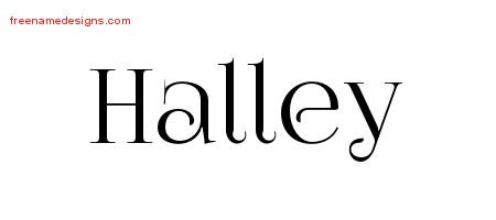 Halley Vintage Name Tattoo Designs