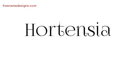 Hortensia Vintage Name Tattoo Designs