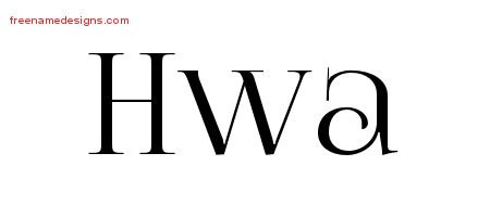 Hwa Vintage Name Tattoo Designs