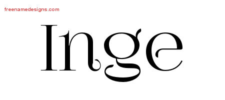 Inge Vintage Name Tattoo Designs