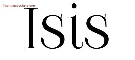 Isis Vintage Name Tattoo Designs