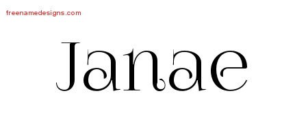 Janae Vintage Name Tattoo Designs