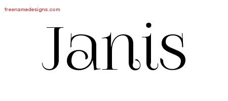 Janis Vintage Name Tattoo Designs