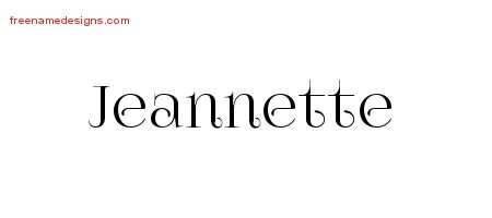 Jeannette Vintage Name Tattoo Designs