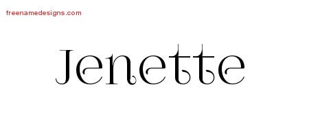 Jenette Vintage Name Tattoo Designs