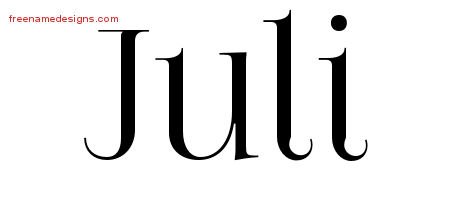 Juli Vintage Name Tattoo Designs