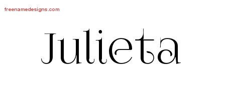 Julieta Vintage Name Tattoo Designs