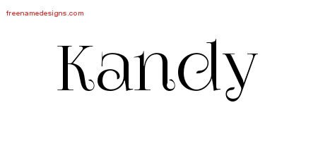Kandy Vintage Name Tattoo Designs