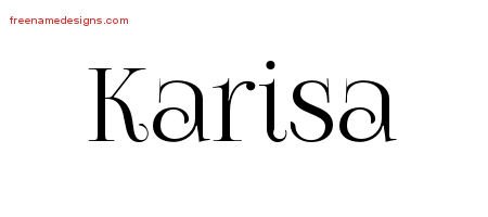 Karisa Vintage Name Tattoo Designs