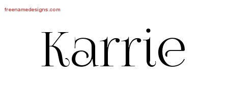 Karrie Vintage Name Tattoo Designs