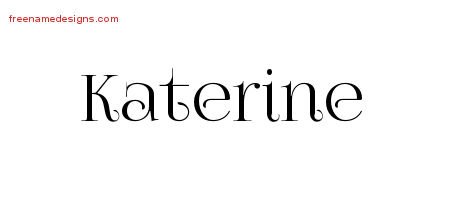 Katerine Vintage Name Tattoo Designs