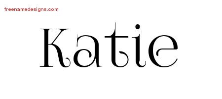 Katie Vintage Name Tattoo Designs