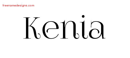 Kenia Vintage Name Tattoo Designs