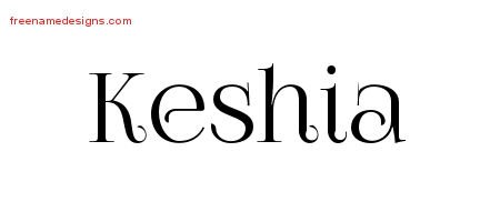 Keshia Vintage Name Tattoo Designs