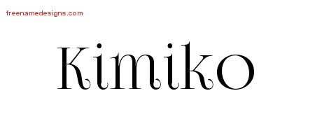 Kimiko Vintage Name Tattoo Designs
