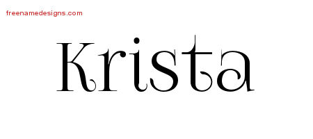 Krista Vintage Name Tattoo Designs
